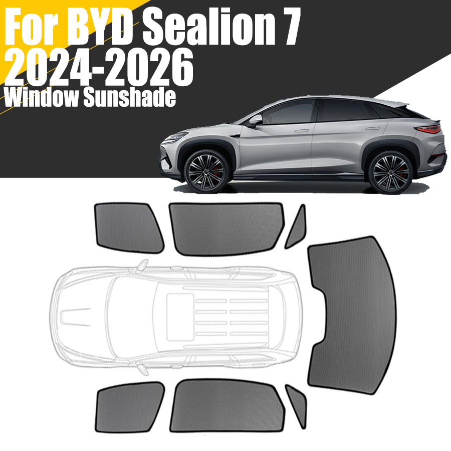 Screen Printing Frame Mesh - BYD シーライオン7 2024-2026 2025用 カスタムマグネット式車窓サンシェード カーテンメッシュ