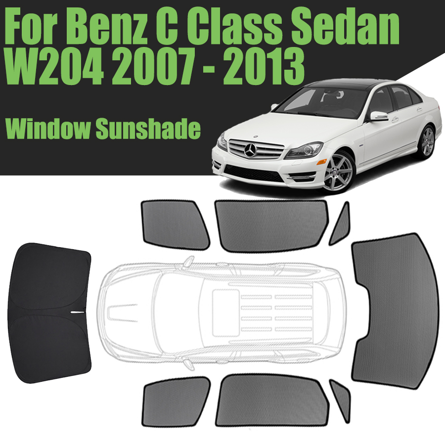 Screen Printing Frame Mesh - カスタムカーウィンドウサンバイザー,メルセデスベンツCクラス,セダン,w204,2007-2013,磁気カーテン,フロントガラス,メッシュフレームカーテン
