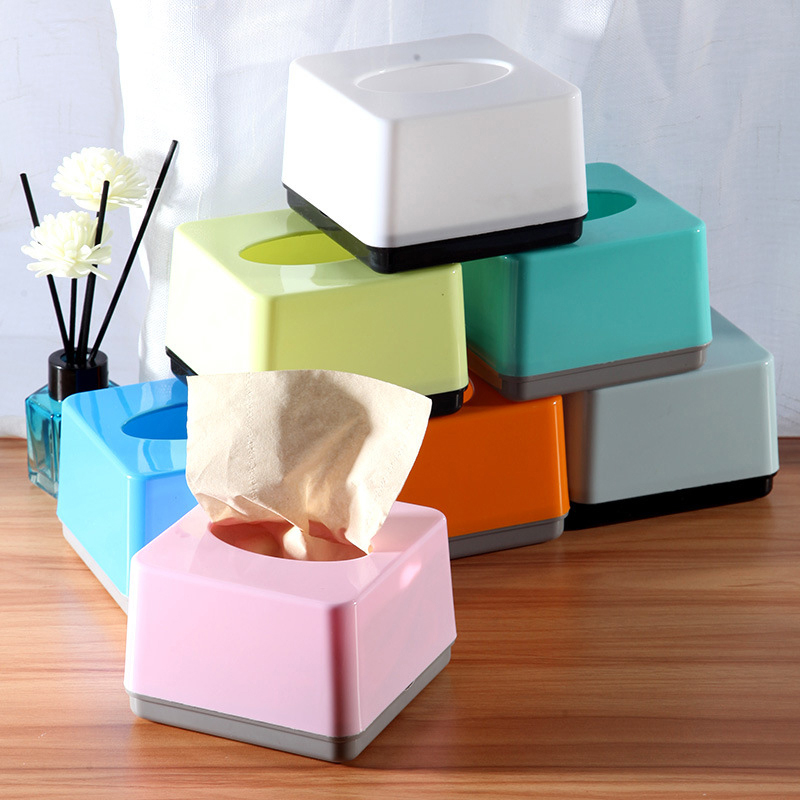 Commercial Printing Types - 業務用グレードの正方形プラスチックティッシュボックス、家庭、レストラン、リビングルーム用、引き出しタイプ、ロゴ印刷可能、組み立て簡単なティッシュボックス
