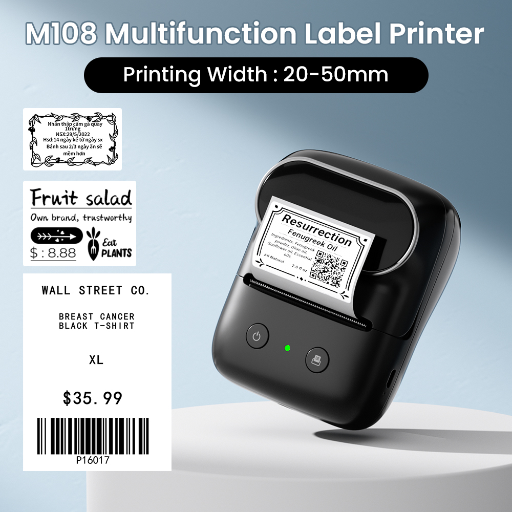 Phomemo M108 ポータブルラベルプリンター ワイヤ - Commercial Printing Types のレビューと価格